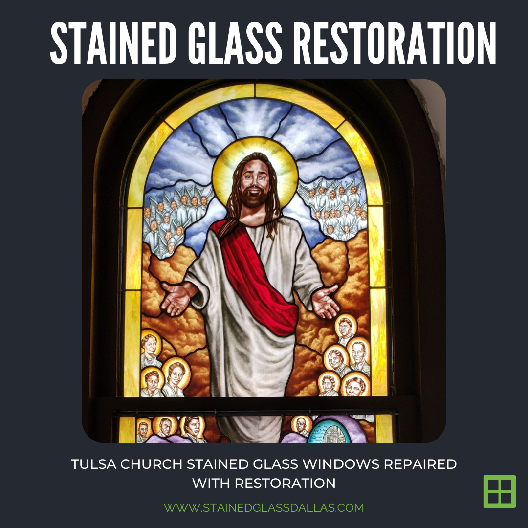 stained glass restoration tulsa ame church